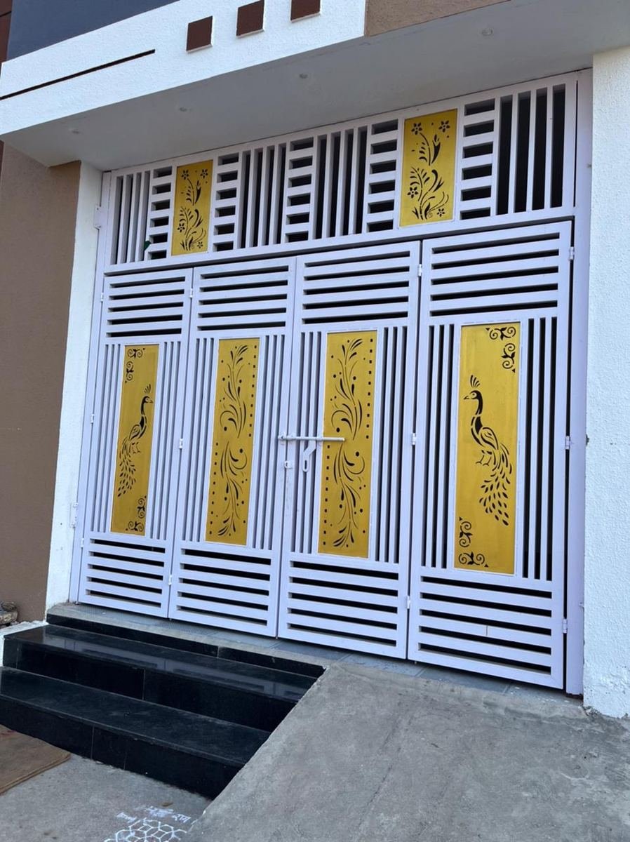 CNC-cut peacock design gate