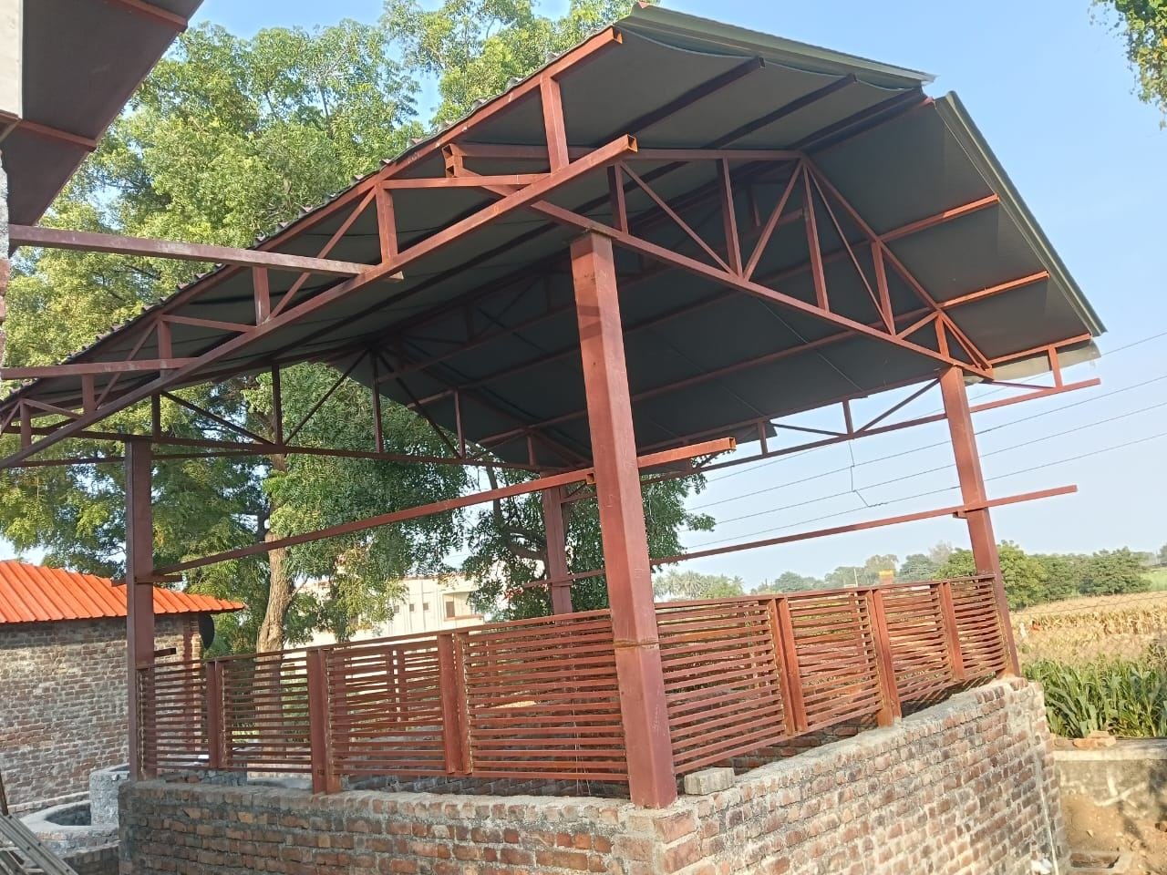 Steel shed with truss roof fabricated by Royal Fabrication in Pune